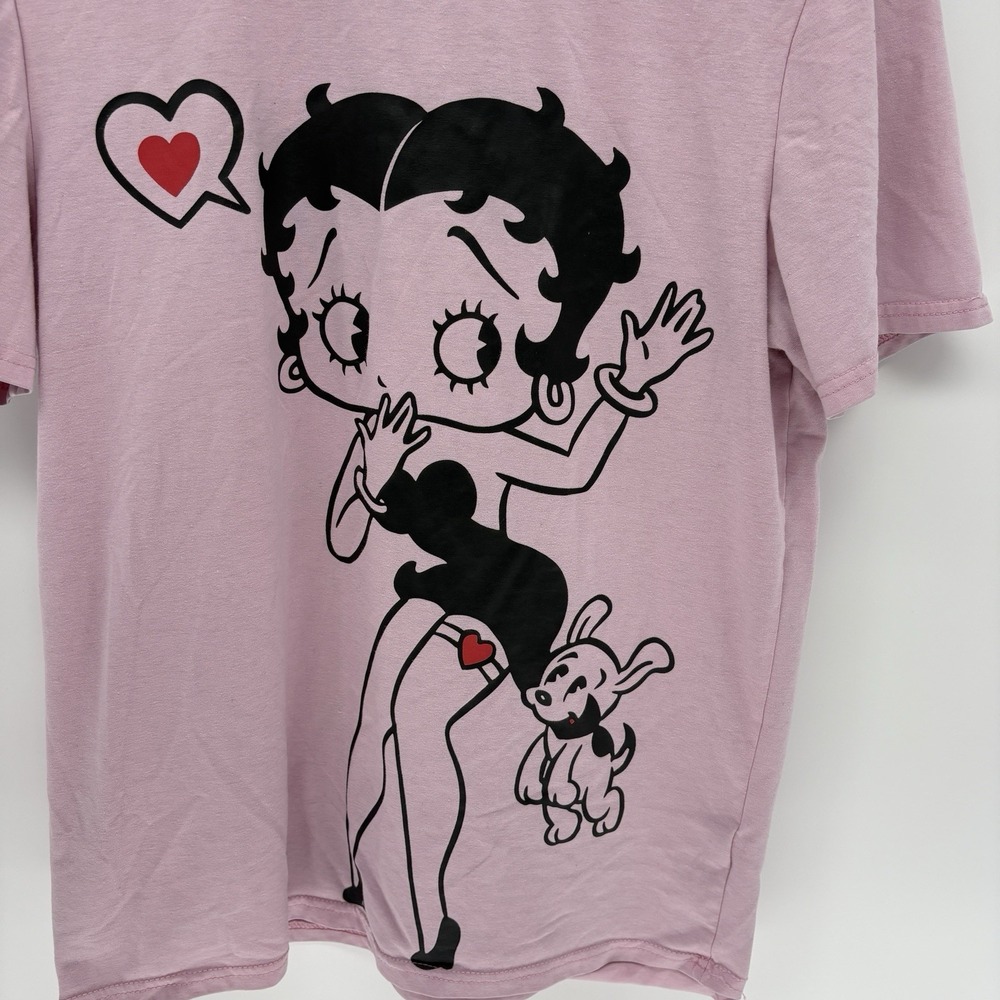 Romwe X Fleischer Betty Boop Graphic Print‎ Rare Pink T Shirt Women S